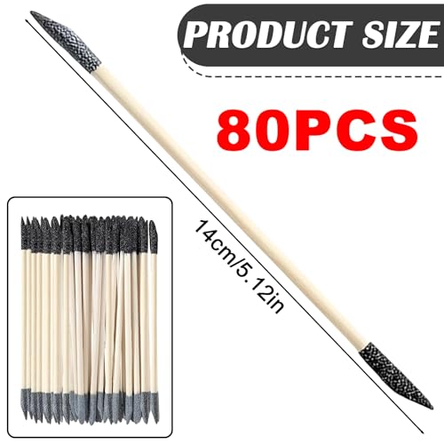 80 Stück Schleifstäbchen Für Feine Details, Schleifstäbchen Doppelendige, Abgeschrägte Polierstäbchen, Doppelseitige Schleifzweige Polierstift Nagel, Für Nageldesign Und Alltagspflege