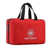 Heltrek First Aid Kit with Labeled Pockets, 450 Piece Well-Organized Large Trauma Medical Kit for Home, Travel, Sports, Business, Office, Portable Professional Emergency Bag Fully Stocked for Outdoor