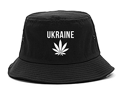 Country of Ukraine Weed Leaf Pot Marijuana Bucket Hat Black