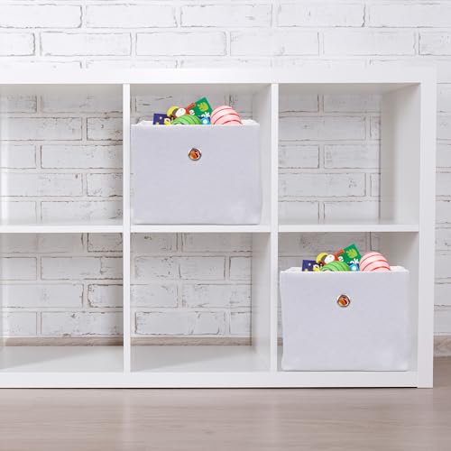 Relaxdays Aufbewahrungsbox, kleine Ordnungsbox aus Stoff, 2er-Set, HBT: 16 x 20,5 x 25 cm, Faltbarer Regalkorb, Schwarz