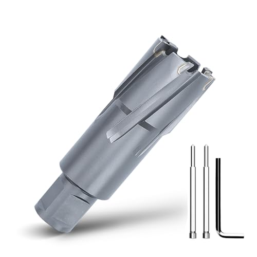 7/8" x 2" Annular Cutter with Weldon Shank,Carbide Tip Annular Drill Bit for Stainless Steel, Iron (2" Depth, 7/8" Diameter)