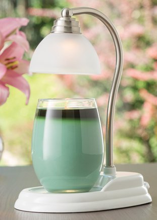 Candle Warmers Aurora Lampe für Duftkerzen im Glas weiß/Silber