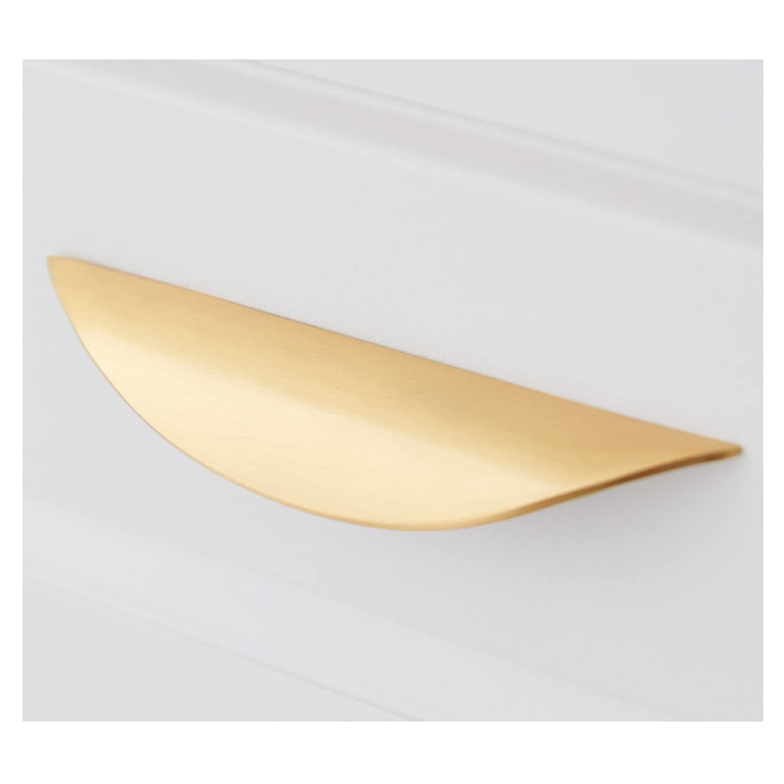 sbslj-0002 Cabinet Pulls Pure Copper Hidden Closet Handle Gold Invisible Drawer Handles Leaf Shape Bow Pulls Solid Brass Finger Edge Knobs Door Levers for Cupboard Wardrobe (Hole Distance 96mm)