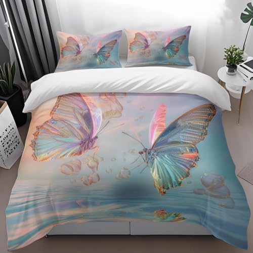 Housse de couette 140x200 insecte géométrique parure de lit douce - 5