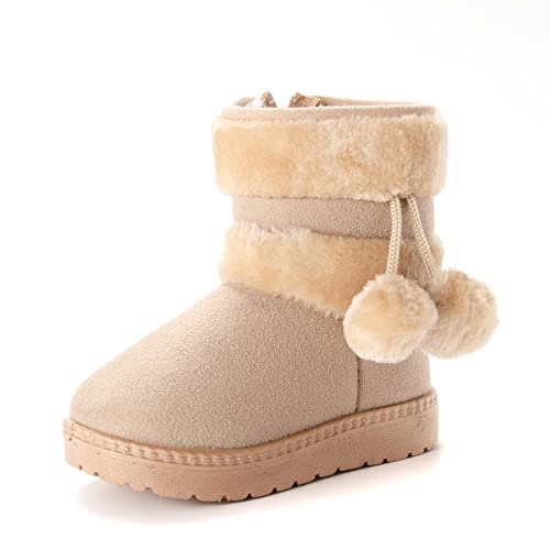 Girls Winter Snow Boots Fuzzy Warm Ankle Boots Fleece Lined Booties Outdoor Shoes Toddler/Little Kid/Big Kid4
