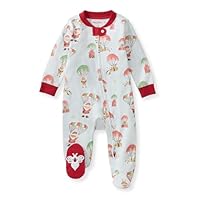 Burt's Bees Baby Girls' Organic Cotton Sleep and Play Footed Pajamas, One-piece Zip Front Romper, Baby Essentials