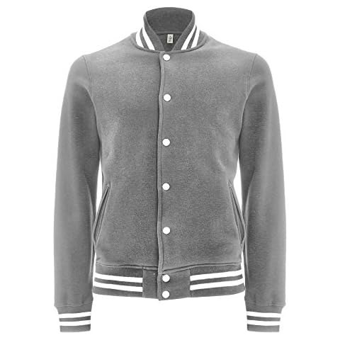 Underhood of London Melange Gray with White Stripes Varsity Jacket for Women -2XLarge Letterman Jacket Cover