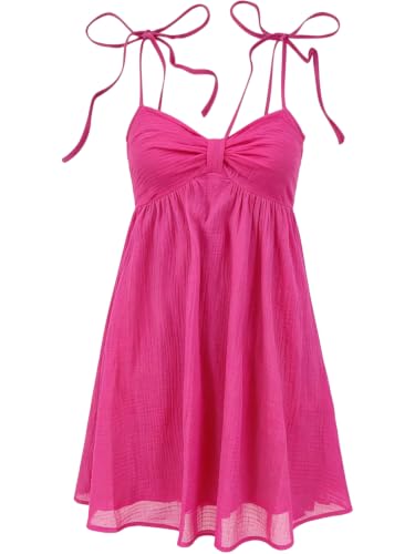 Image of SOLY HUX Women's Summer Mini Sun Dress Cami Tie Shoulder Babydoll Dresses