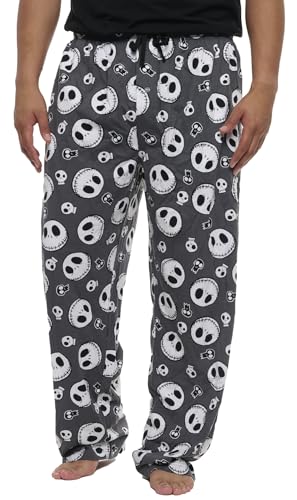 Image of Disney Mens Lounge Pants Pajama Bottoms Jack Skellington Mickey Mouse