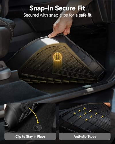 Image of 3W Floor Mats & Cargo Liner Fit for Tesla Model S 2021-2025 | All Weather TPE Custom Fit Floor Liners for 1-3 Rows and Trunk Full Set Car Mats, Model S Accessories, Black