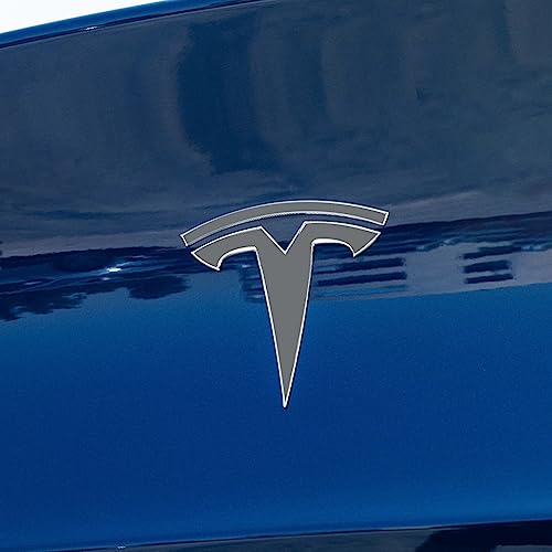 Image of IPG Compatible with Model Y Decal Sticker (8 Logo Set) Overlay Stickers Do it Yourself Stickers Set Personalize Your Tesla (Gloss Silver)