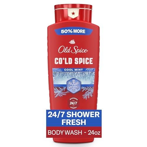 Image of Old Spice Body Wash for Men, 24 /7 Shower Fresh & Clean with Daily Use, Lasting Signature Scent, Refreshing Lather, Moisturizing Formula, Cold Spice with Cool Mint Scent, 24 oz