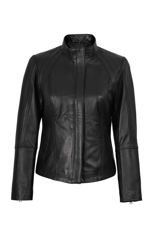 Blingsoul Real Leather Jacket For Women -Women's Cafe Racer Style Leather Jackets3