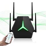 Durable WiFi Range Extender, 1115㎡ Coverage & 100+ Devices Simultaneous Connection, AC1200 1200Mbps, Energy-Saving 4 Antennas WiFi Booster