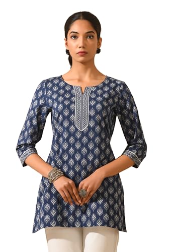Image of Meesan Women's Casual Ethnic 3 /4 Sleeve Printed Tunic