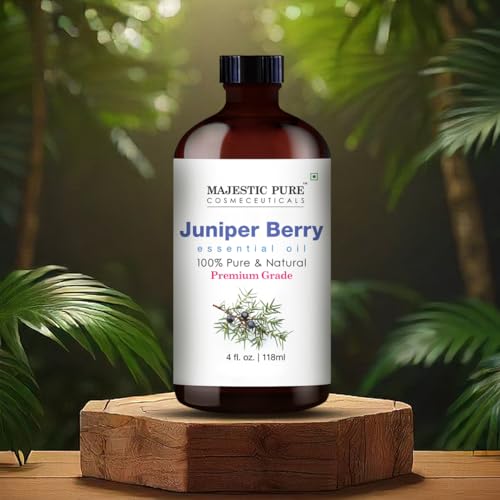 Image of Majestic Pure Essential Oil with Glass Dropper - 100% Pure and Natural - Essential Oils for Diffuser, Aromatherapy, Soap and Candle Making, Juniper Essential Oil, Juniper Oil, 4 Fl Oz