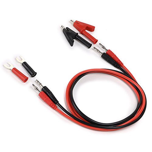 Image of Sumnacon 4 in 1 Banana Plug Alligator Clip Pure Copper Fork Test Lead, 3.3 ft Multimeter Flexible Test Lead Wire Cable With Protective Jack Copper Clamps For Electrical Testing 1000V /15A