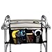 StrongArm Clear View Walker Tray + Bag + Non-Slip Mat & Cup Holder, Tray for Folding Walkers, Food Tray, Walker Accessories, Tray Table for Standard Adult Walkers (Black)