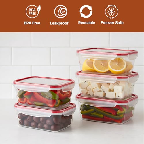 delka Airtight Food Storage Containers Pack of 5 (5 x 1000ml) BPA-Free Plastic with Lids – Stackable & Leak-Proof Meal Prep Boxes, Microwave, Freezer & Dishwasher Safe, Kitchen Organiser - Image 5