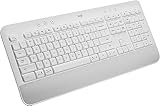 Logitech Signature K650 Comfort Full-Size Wireless Keyboard with Wrist Rest, BLE Bluetooth or Logi Bolt USB Receiver - White (Renewed)