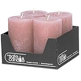 DecoLite Stumpenkerzen Rustic 4er Set 110x70 mm...