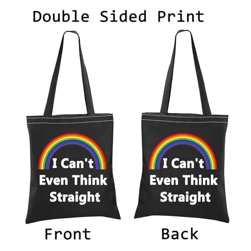 LEVLO Rainbow LGBT Lesbian Gay Pride Bags I Can't Even Think Straight Shopping Bags Birthday Present3