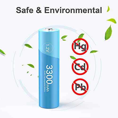 Deleepow 3300Mah Aa Nimh Rechargeable Batteries 8-Pack With Charger And 1100Mah Nimh Aaa Rechargeable Batteries 8-Pack With Charger 1.2V 1200 Cycles #TOP6