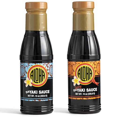 Aloha Shoyu Da Yaki Sweet Teriyaki Sauce 15oz & Da Yaki Spicy Teriyaki Sauce 15oz