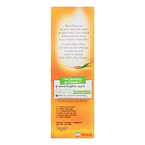 BEGHIN SAY - Le Blonvillier Poudre - Étui Pratique de 1Kg - Sucre de Qualité Supérieure pour vos Recettes Sucrées - Format Économique. - Le Lot De 4