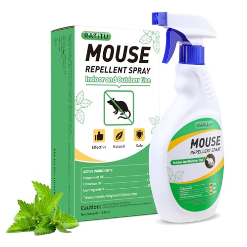 Natural Peppermint Oil Spray for Rodents 16 Oz, Mice Repellent Indoor/Outdoor, Squirrel Repellent...