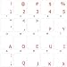 DVORAK SIMPLIFIED KEYBOARD STICKERS WITH RED LETTERING ON TRANSPARENT BACKGROUND