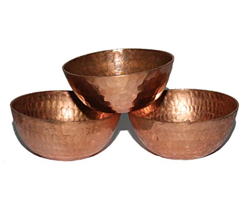 Daddy Shoppe Handmade Hammered Copper Tea Light Holder Set Of 3 Votive Holders -2.5X1 Dh Inches Party Decoration thumb #5