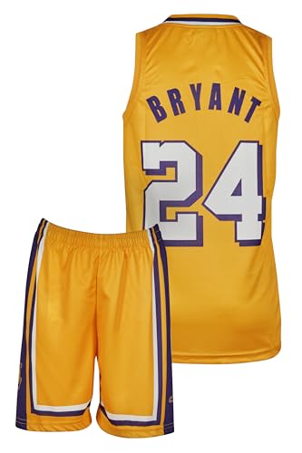 Amdrabola Lakers Kobe Bryant - Camiseta de baloncesto para niños, color negro y amarillo con...