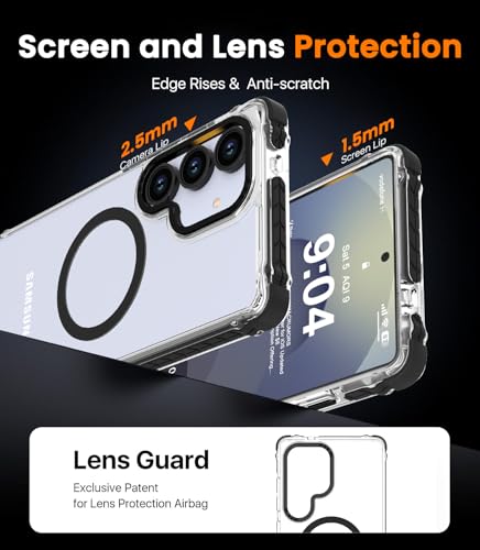 DEERLAMN Strong Magnetic Case for Samsung Galaxy S25 6.2-Inch, Clear+Black - image 6