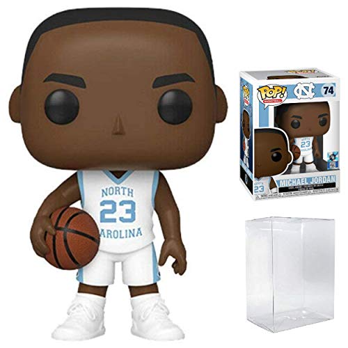 Michael Jordan (North Carolina Tar Heels) White (Away) Jersey #74 Pop Sports Action Figure (Bundled with Ecotek Pop Protector to Protect Display Box)
