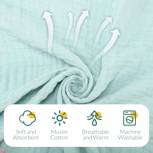 Image of VitalCozy 8 Pcs Baby Muslin Hooded Bath Towels and Washcloths, Muslin Hooded Baby Towels Absorbent Blankets for Gift Newborn Infant Shower (Vivid Color)