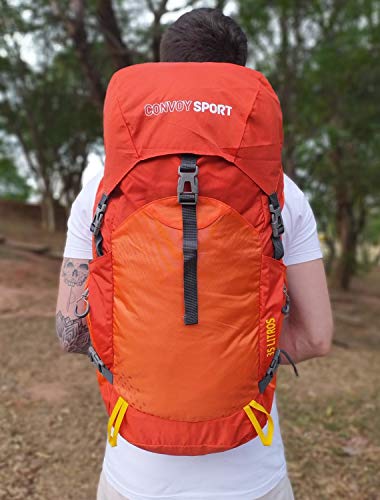MOCHILA RESISTENTE 35L IMPERMEÁVEL CAMPING TRILHA VIAGEM PESCA MOTOBOY Cor:Laranja