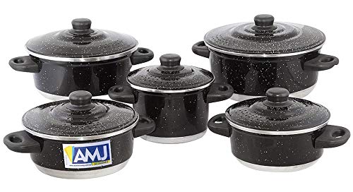 Conjunto de Panelas de Alumínio 5 pçs Preto Liso