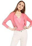 hat keinen Verschluss comma Damen Leichte Cardigan mit Spitzenblende pink 38
