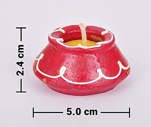 Tied Ribbons Matki Diya Set With Wax Handmade Terracotta Clay Diyas Puja Oil Diya Lamp For Décor Mandir Temple Indian Gift Items (Set Of 10) - Diwali Decorations For Home #TOP7