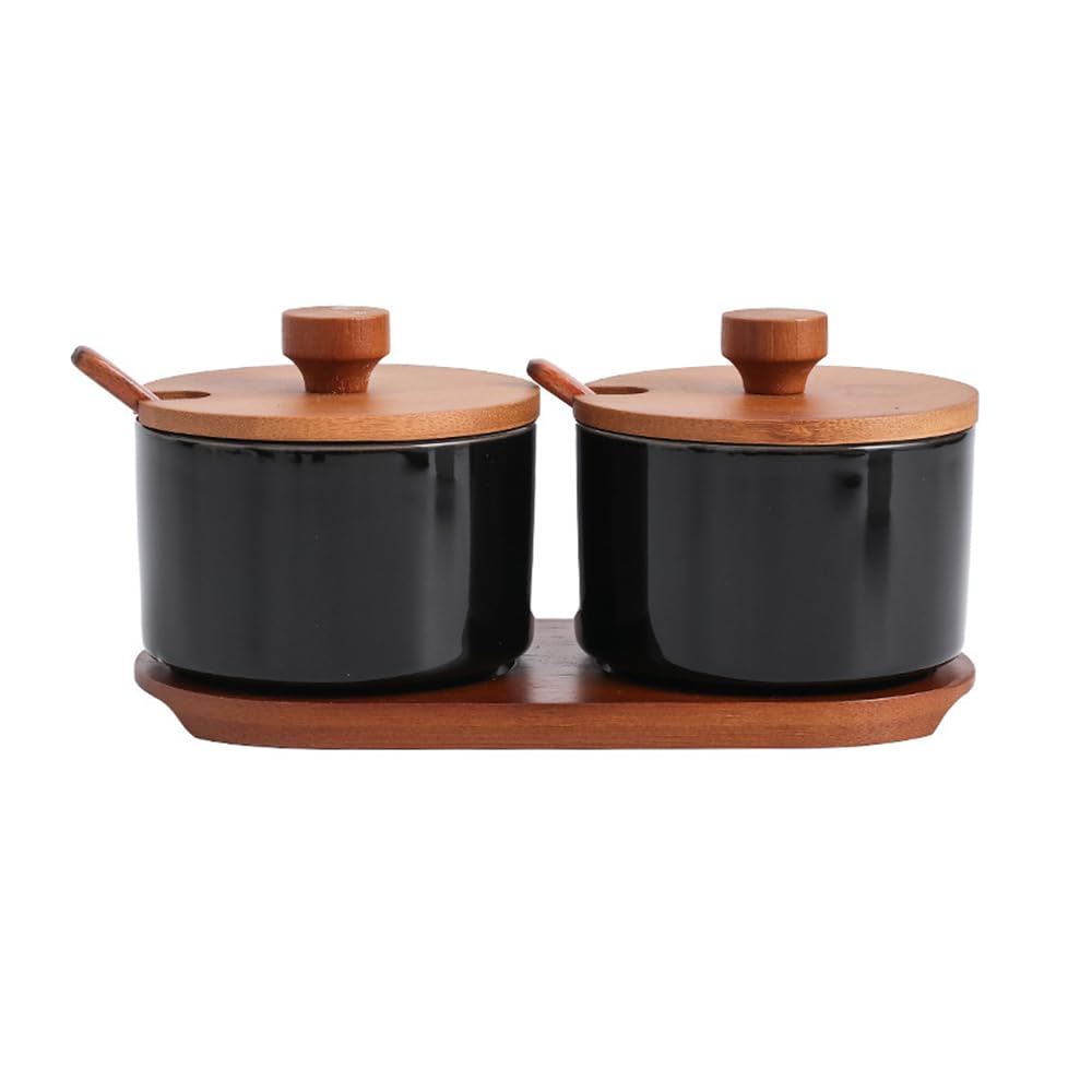 2er-Pack Vintage-Porzellan-Gewürzgläser mit Löffel, stilvolle Zucker, Salz, Kaffee und Gewürzbehälter, elegante Küchen-Organizer für Tee- und Zucker-Aufbewahrung