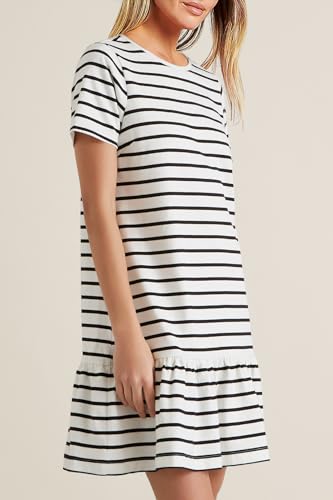 MITILLY Women's Casual Striped Tunic Dress