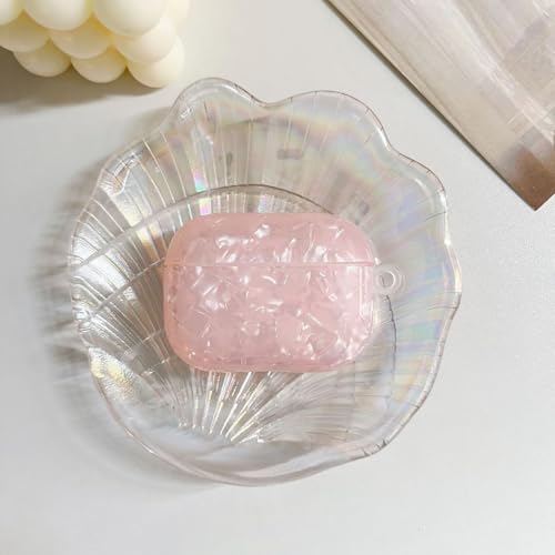 Image of OTOPO for Cute Airpods Pro 3 Gen Case Girl Women 2025 with Cleaner Kit, Glitter Shell Pattern Apple iPod Pro 3rd Generation Protective Cover Skin with Pearl Shell Keychain, Pink