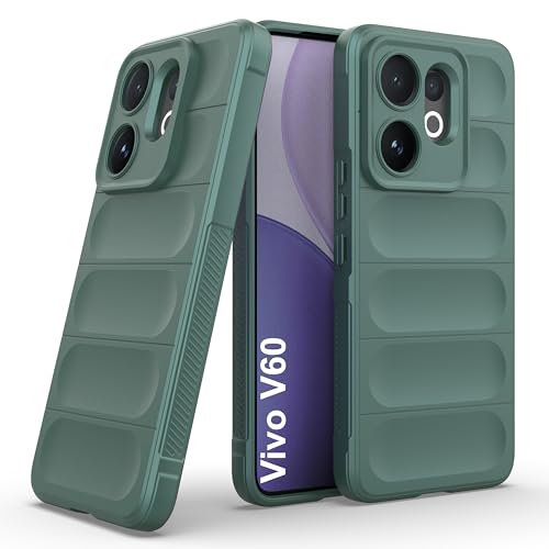 Image of Zapcase Back Case Cover for Vivo V60 | Compatible for Vivo V60 Back Cover | Liquid Silicon Magic Case with Camera Protection | Dark Green