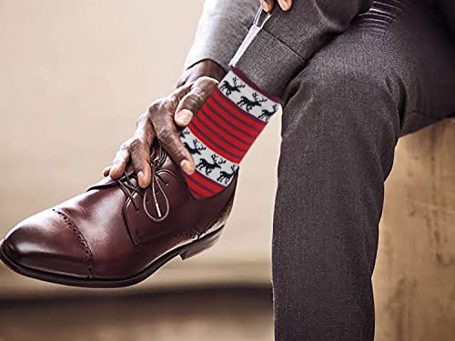 12 Pairs / 6 Pairs Men Colorful Fashion Design Dress socks 10-13 (12 Pairs Christmas W/Box #2)4