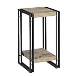FIVEGIVEN Small Side Table Narrow Square End Table with Storage Shelf for Living Room Bedroom Office