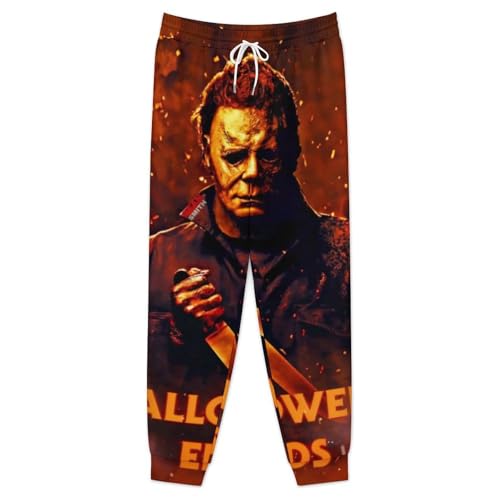 Men's Pants Halloween Michael Myers Lightweight Lounge Casual Pants with Pockets Sweat Pants for Men3