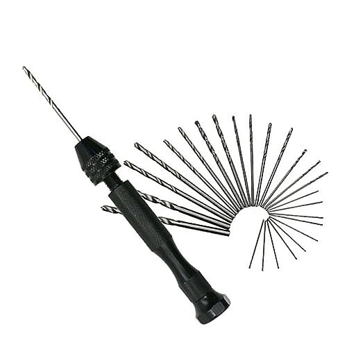 BUTIFULSIC 26 1 PC Single Ended Hand Drill Vise Hand Drill Jewelry Kits Rotory Tool Concrete Drill Bit Punch Hole Concrete Bits for Drill Carbide Drill Bit Model Making Drill Black