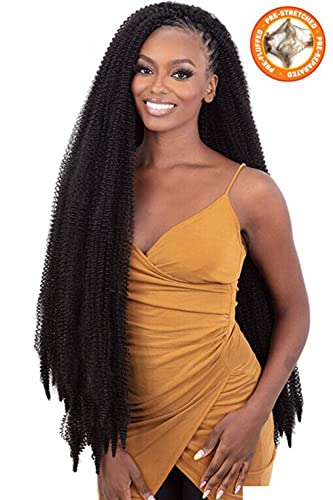 Freetress Braids 3X PRE FLUFFED WATER POPPIN TWIST 28 (3-PACK, BURG)