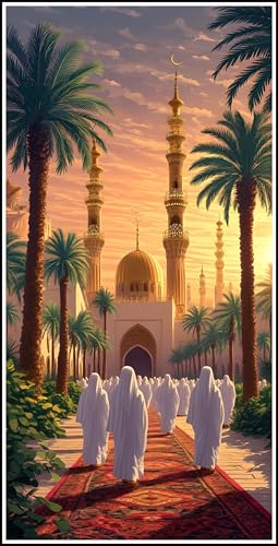 Broderie diamant 5D lieux saints islamiques grand format 40x80cm pour adulte